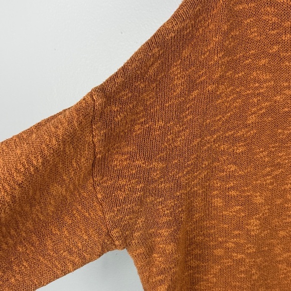 Rachel Zoe Cotton Linen Blend Burnt Orange Crewneck Long Sleeve XL Sweater - Picture 4 of 12